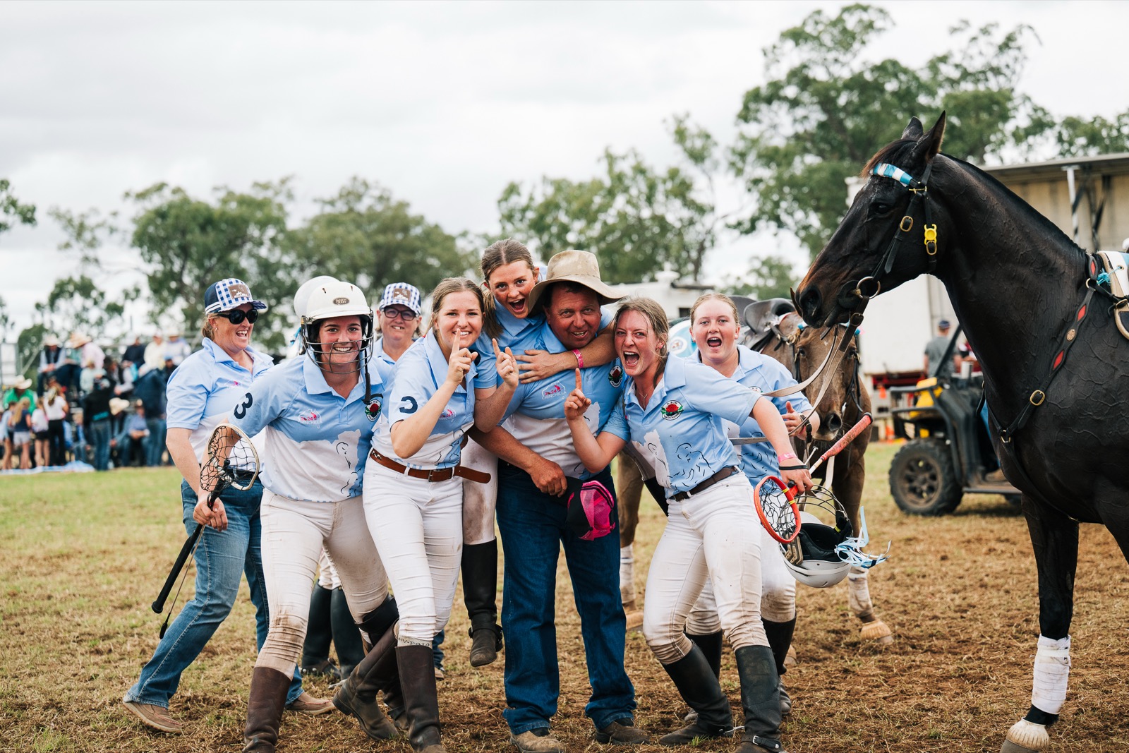 Polocrosse team celebrating